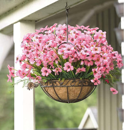 20 Bundles Artificial Flowers, Outdoor Indoor UV Resistant Fake Flowers No Fade Faux Plastic Plants Garden Porch Window Box Decoration