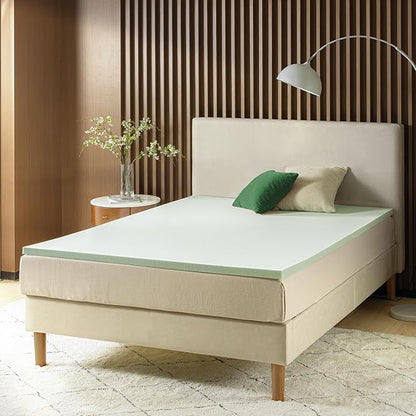 ZINUS 2 Inch Green Tea Memory Foam Mattress Topper, Smaller, More Convenient WonderBox Packaging, Pressure-Relieving Layers, CertiPUR-US Certified, Full