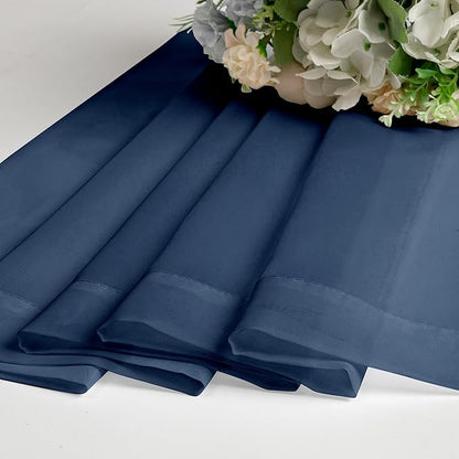 Aiyufeng Navy Blue Sheer Curtains 63 inch Length 2 Panels Set, Sheer Blue Curtains for Bedroom and Living Room, Light Filtering Dual Rod Pocket Voile, Each 40 Width by 63 Length