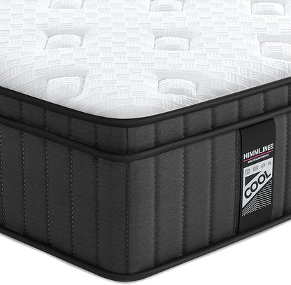 Full Size Mattress, 14 Inch Full Mattress in a Box with Gel Memory Foam and Pocket Spring, Medium Feel, Cooler Sleep & Pressure Relief, 75''x54''x14'', 120 Nights Risk-Free Trial
