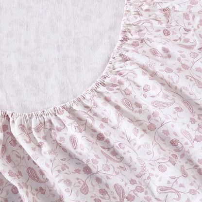 Laura Ashley - Flannel Sheets Queen Size, Anti-Pilling & Wrinkle Resistant Cotton, Touchably Soft for All-Season Comfort - Bed Sheets with Matching Pillowcases & Fitted Sheet (Paisley Prance Pink)
