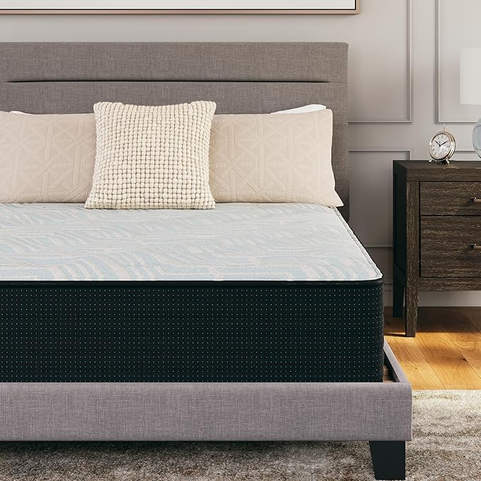 Signature Design by Ashley California King Size Palisades 14 Inch Firm Hybrid Mattress with Quick Response Gel Memory Foam, Fiberglass Free, Mattress In A Box