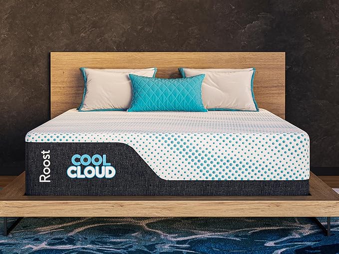 ROOST SLEEP Memory Foam Mattress, 12-Inch King – Cool Cloud Gel Foam Bed with Plush Pressure Relief and Supportive Comfort – Cooling Sleep Surface for Deeper Rest
