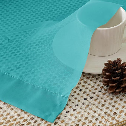 Aiyufeng Turquoise Sheer Curtains 63 Inch Length 2 Panels Set, Light Filtering Airy Rod Pocket Turquoise Window Curtain Treatment Drapes for Kitchen Bedroom Living, Each 40Wx63L Inches