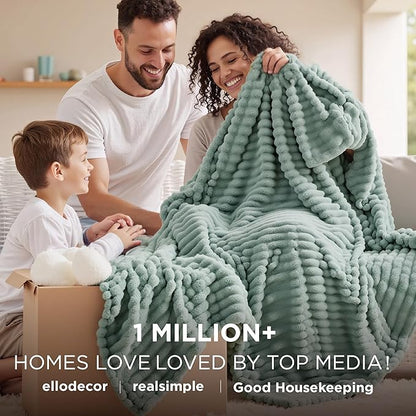 Bedsure GentleSoft King Size Blanket for Bed - Cozy Soft Blankets for Women, Cute Large Fleece Throws for Girls, Sage Green, 108x90 Inches