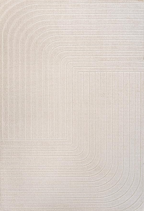 Eyely NCS101A-14 Scandinavian Odense Minimalist Angle Geometric Indoor Rug, Pet Friendly, Non-Shedding, Stain Resistant, Easy-Cleaning, Ivory/Cream, 10 ft. x 14 ft., Indoor/Outdoor, Area Rug