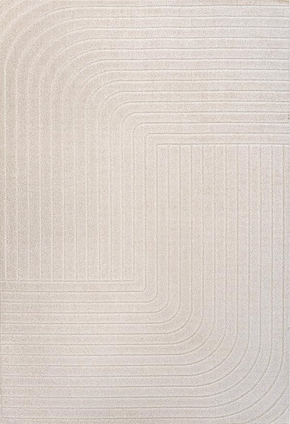 Eyely NCS101A-6 Scandinavian Odense Minimalist Angle Geometric Indoor Rug, Pet Friendly, Non-Shedding, Stain Resistant, Easy-Cleaning, Ivory/Cream, 6 ft. x 9 ft., Indoor/Outdoor, Area Rug