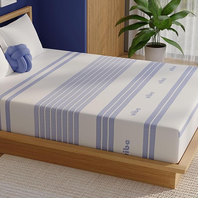 Vibe Gel Memory Foam Mattress, Fiberglass Free 10-Inch CertiPUR-US Certified Bed-in-a-Box, Twin XL, White