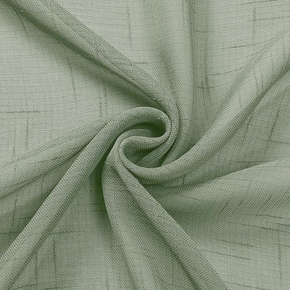 Aiyufeng Sheer Sage Green Kitchen Curtains 24 inch Length 2 PCS, Semi Sheer Linen Curtains for Bedroom, Faux Linen Textured Burlap Short Tier Farmhouse Cafe Curtains for Small Windows, 30Wx24L inch