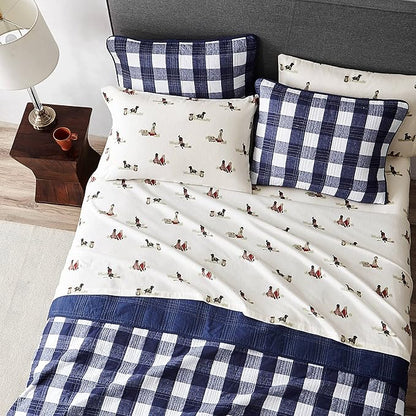 Eddie Bauer - Flannel Sheets Full Size, Anti-Pilling & Wrinkle Resistant Cotton, Touchably Soft for All-Season Comfort - Bed Sheets with Matching Pillowcases & Fitted Sheet (Retriever Friends)