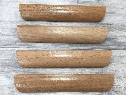 10Pcs 4.84" Wood Solid Furniture Pulls Handles, Painted Smoothly Wooden Handles Cupboard Closet Drawer Handle Pull,Hole Dis.3.78"
