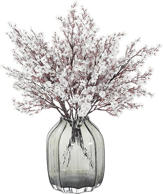 JAKY-Global Babys Breath Silk Artificial Flowers Bulk 9pcs for Fall Decor Fake Flower Bouquet Bulk for Home Kitchen Indoor Bouquet Floral Arrangement Table Centerpieces Party Decor(Silver)
