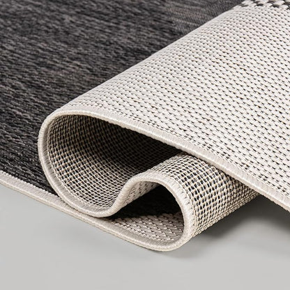 JONATHAN Y Geometric Organic Shapes Indoor Outdoor Area Rug 3X5 Cream/Black, Zia Modern for Backyard, Patio, Porch, Easy-Cleaning, High Traffic, Pet-Friendly, Non-Shedding (TSN306A-3)