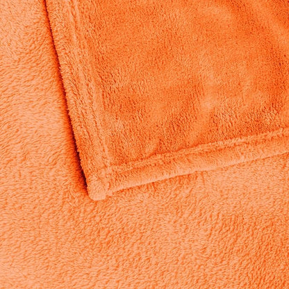 BEDELITE Fleece Blankets 108 inch x90 Size Orange Throw Blankets for Bed & Couch,Plush Cozy Fuzzy Blanket, Super Soft & Warm Lightweight Fall Blankets