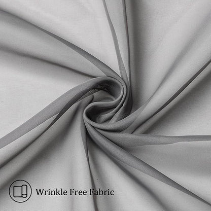 Aiyufeng Charcoal Grey Sheer Curtains 36 Inches Long 2 Panels Set, Short Kitchen Tier Curtains Solid Cafe Bathroom Window Panels, Rod Pocket, 40" Wx36 L