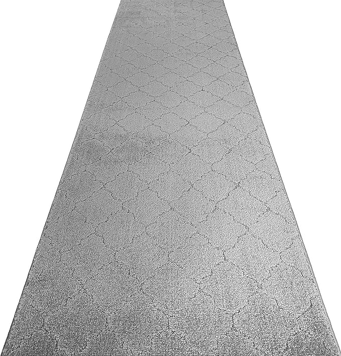 Custom Size Modern Runner Rug Carpet for Hallway Entryway Foyer Kitchen, Slip Resistant Latex Rubber Backed 31 inch Wide X Customized Length, Clouds Grey, 31 inch X 13 feet