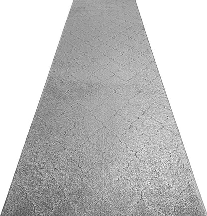 Custom Size Modern Runner Rug Carpet for Hallway Entryway Foyer Kitchen, Slip Resistant Latex Rubber Backed 31 inch Wide X Customized Length, Clouds Grey, 31 inch X 13 feet