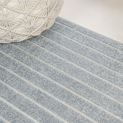 Eyely NCS101F-4 Odense High-Low Minimalist Angle Geometric Light Blue/Cream 4 ft. x 6 ft. Indoor/Outdoor Area Rug, for Home, Backyard, Patio, Porch, Bedroom, Kitchen, Living Room