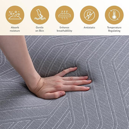 EGOHOME 14 Inch Queen Mattress, Copper Gel Memory Foam Mattress for Pain Relief, Therapeutic Mattress in a Box, CertiPUR-US Certified, Fiberglass Free Medium Mattress, Black