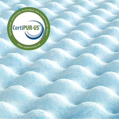 ZINUS 1.5 Inch Swirl Gel Cooling Memory Foam Mattress Topper, Cooling Airflow Design, CertiPUR-US Certified, Queen