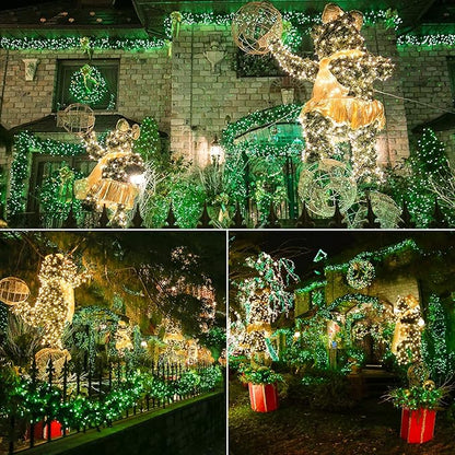 Brizled Green Christmas Lights, 33ft 100 LED 5MM Wide Angle Christmas String Lights, Connectable 120V UL Certified Xmas Tree Light Indoor Outdoor Mini Green Light for Xmas Halloween Tree Party Home