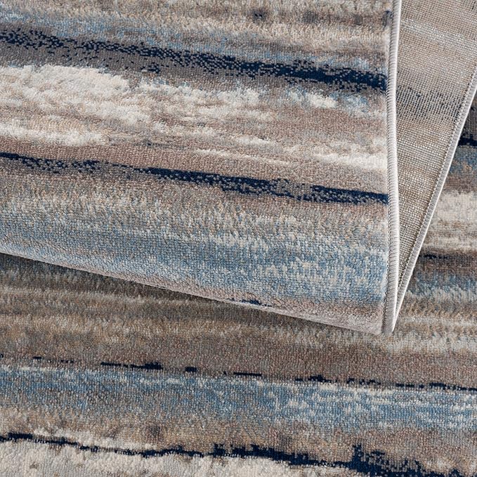 RUG BRANCH Havana 2' x 6' (2' X 5'11") Scandinavian Indoor Runner Rug, Contemporary, Blue Brown - Entryway, Hallway, Bathroom, and Kitchen