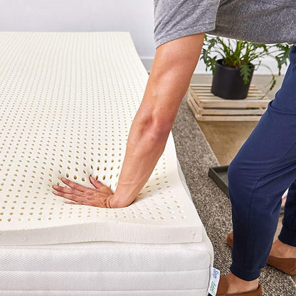 Pure Green Natural Latex Mattress Topper - Firm - 1 Inch - King Size (GOLS Certified Organic)