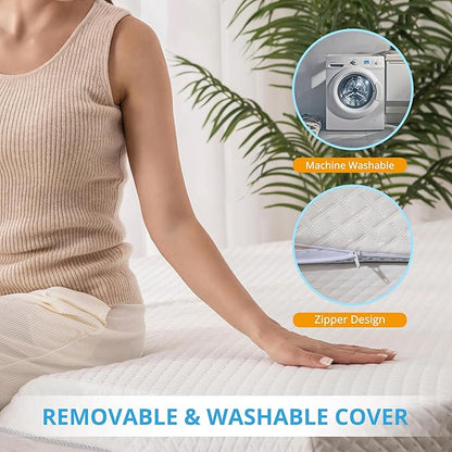 EGO Gel Memory Foam Mattress Topper, 4 Inch Twin XL with Removable Breathable Soft Cover, Cooling Bed Topper for Comfort Body Support & Pressure Relief, CertiPUR-US Certified