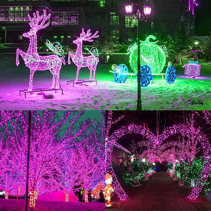 300 LED Halloween Lights, 98.5FT Halloween String Lights with 8 Lighting Modes, Waterproof & Connectable Mini Light, Plug in for Indoor Outdoor Holiday Christmas Party Bedroom Decorations (Purple)