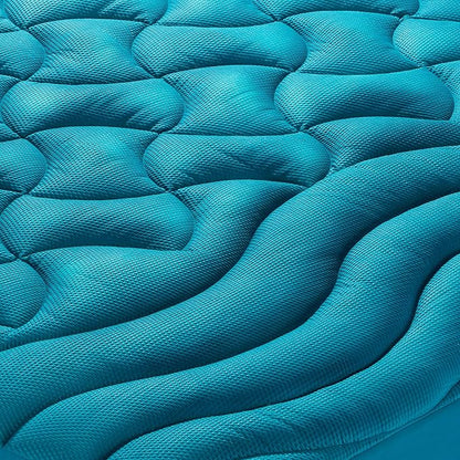 SLEEP ZONE Cooling Queen Mattress Pad, Premium Zoned Quilted Fitted Mattress Topper, Elastic Mattress Protector Cover, Machine Wash Durable, Deep Pocket 8-21 inch, Teal, Queen