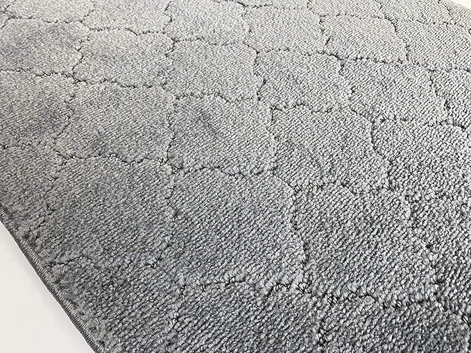 Custom Size Modern Runner Rug Carpet for Hallway Entryway Foyer Kitchen, Slip Resistant Latex Rubber Backed 31 inch Wide X Customized Length, Clouds Grey, 31 inch X 22 feet