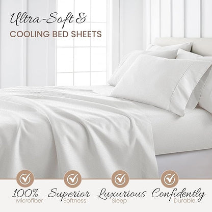 Linen Market Double-Brushed Patterned Microfiber Twin Sheet Set 3 Piece – Oeko-TEX Certified Ultra Soft & Wrinkle-Free - 16" Deep Pocket Sheets - Easy Care Twin Size - Stippled Gray