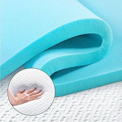 ZINUS 3 Inch Ultra Cooling Gel Memory Foam Mattress Topper with Cooling Cover, CertiPUR-US Certified, Queen, White