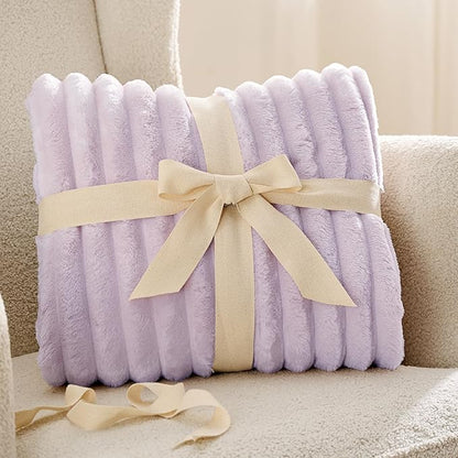 Bedsure GentleSoft Lavender Fog California King Size Blanket for Bed - Cozy Soft Blankets for Women, Cute Small Fleece Throws for Girls, Birthday Gifts for Women, 102x96 Inches