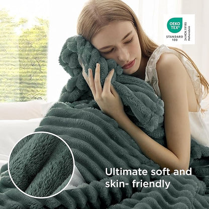 Bedsure GentleSoft Mallard Green Twin Blanket for Bed - Cozy Soft Blankets for Women, Cute Large Throws for Girls, 66x90 Inches