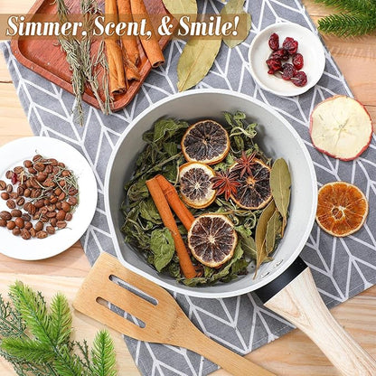 6 Pack Christmas Potpourri Simmer Pot Kit, Holiday Stovetop Potpourri, Botanical Air Freshener Sachets, Festive Bowl Filler Decor for Home Fragrance, Housewarming & Hostess Gifts