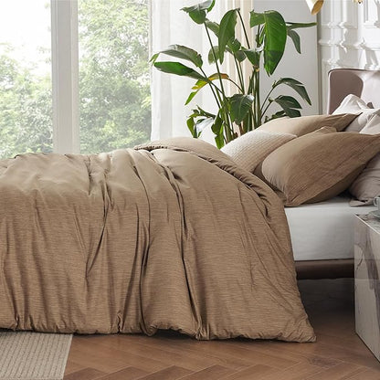 Bedsure King Size Comforter Set - Brown Soft Bedding for All Seasons, Cationic Dyed Bed Set, 3 Pieces, 1 King Size Comforter (104"x90") and 2 Pillow Shams (20"x36"+2")