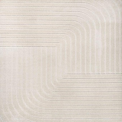 Eyely NCS101A-8SQ Scandinavian Odense Minimalist Angle Geometric Indoor Rug, Pet Friendly, Non-Shedding, Stain Resistant, Easy-Cleaning, Ivory/Cream, 8' Square, Indoor/Outdoor, Area Rug