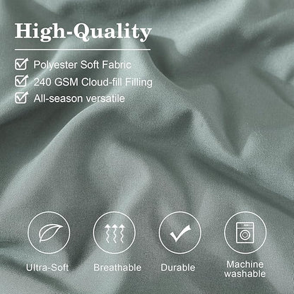 Monbix Queen Comforter Set - 7 Pieces Sage Green Bed in a Bag Queen Bedding Sets with Comforters, All Seasons Comforter Bed Set with Sheets,Pillowcases & Shams