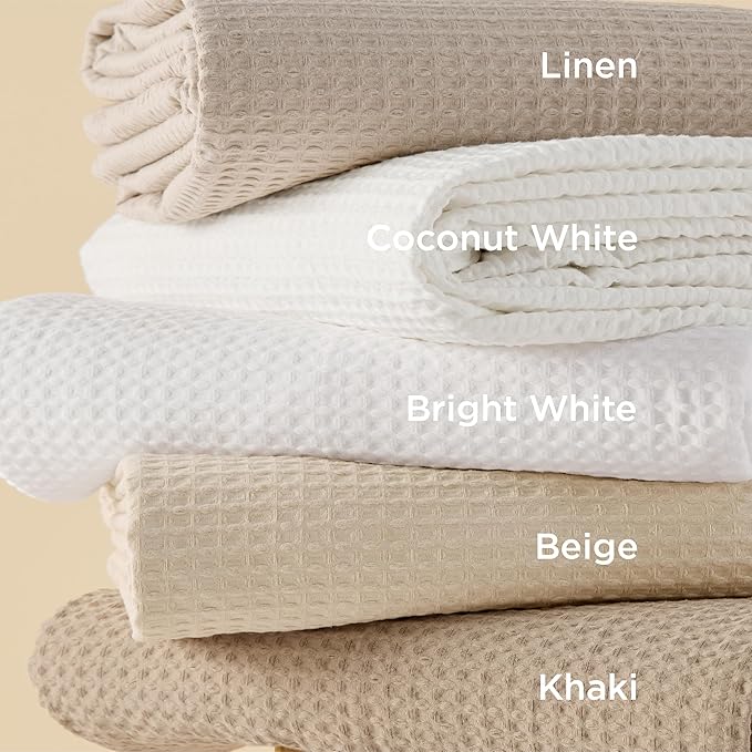 Bedsure Cotton Duvet Cover Set - 100% Cotton Waffle Weave Beige Duvet Cover Oversized King Size, GentleSoft™ and Breathable Bedding Set for All Season, 3 Pieces, 120"x98"