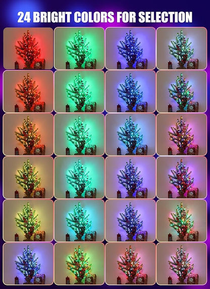 Minetom Upgraded Color Changing Fairy String Lights - 33 ft 100 LED 24 Colors USB Silver Wire Lights with Remote and Timer for DIY Bedroom Party Indoor Christmas Decoration, Adapter Included