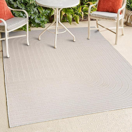 Eyely NCS101A-9 Scandinavian Odense Minimalist Angle Geometric Indoor Rug, Pet Friendly, Non-Shedding, Stain Resistant, Easy-Cleaning, Ivory/Cream, 9 ft. x 12 ft., Indoor/Outdoor, Area Rug