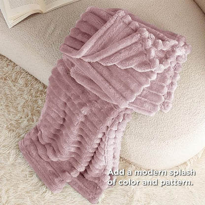 Bedsure GentleSoft Pink Fleece Blanket for Couch - Cozy Soft Blankets for Women, Cute Small Throws for Girls, Pink Decor Gifts for Home Room Office, 50x60 Inches