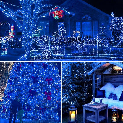 woohaha Christmas Lights Indoor Outdoor,2PACK 13FT 50-Count Lights Incandescent Mini Halloween String Light,120V UL Certified Green Wire Light for Xmas Tree,Patio,Holiday,Party,Home,Garden Decor,Blue