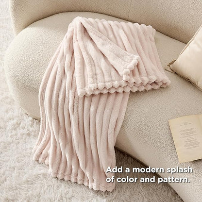 Bedsure GentleSoft Crystal Pink Throw Blanket for Couch - Cozy Soft Blankets for Women, Cute Small Throws for Girls, 50x70 Inches