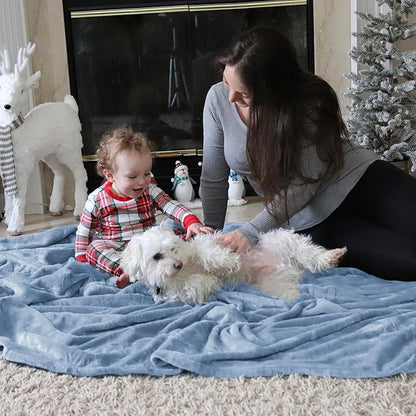 Bedsure Fleece Throw Blanket for Couch Light Blue - Lightweight Plush Fuzzy Cozy Soft Blankets and Throws for Sofa, 50x70 inches