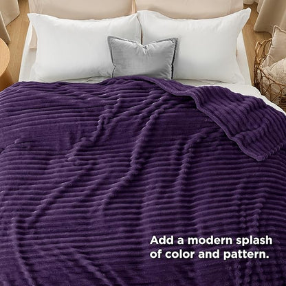 Bedsure GentleSoft Purple Fleece Blanket for Couch - Cozy Soft Blankets for Women, Cute Small Throws for Girls, 90x90 Inches
