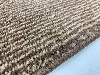 Custom Length Cut to Size Wide Width Carpet Runner Rug for Hallways, Slip Resistant Latex Rubber Backed, 31 inch Wide X Customized Length, Stripe Brown, 31 inch X 15 feet