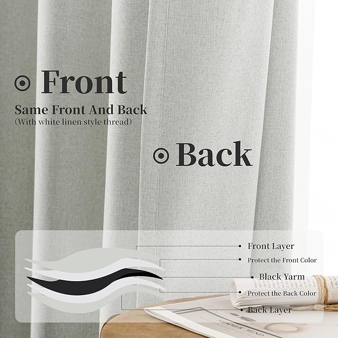 KangBang 72 Inch Wide Blackout Curtain Panels-Back Tab Loop Pocket Pinch Pleated Black Out Drapes for Sliding Patio Door, Soft Natural Curtains for Bedroom 2 Panels, 72x84 Inch, Greyish White