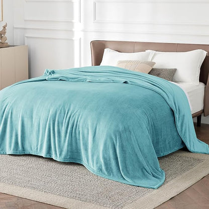Bedsure GentleSoft Fleece King Size Blankets for Bed River Blue - Soft Lightweight Plush Cozy Fuzzy Luxury Microfiber, 108x90 inches